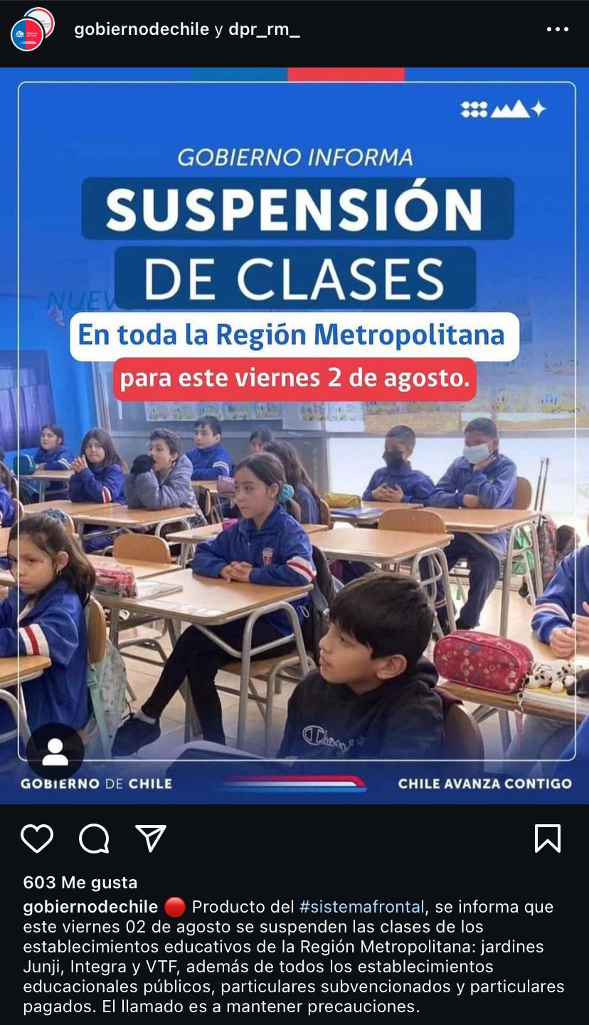 SUSPENSIÓN DE CLASES 2 DE AGOSTO